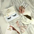 Private Label Luxury Glitter Paper private label Packaging Boxes with 5 Pairs Human Hair false Eyelashes Set